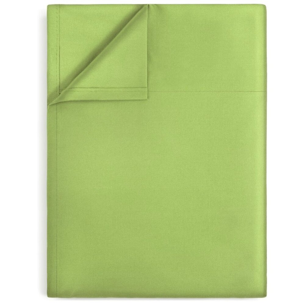 Lirex Flat Sheet Twin Ultra Soft Breathable Brushed 1800 Microfiber Bean Green